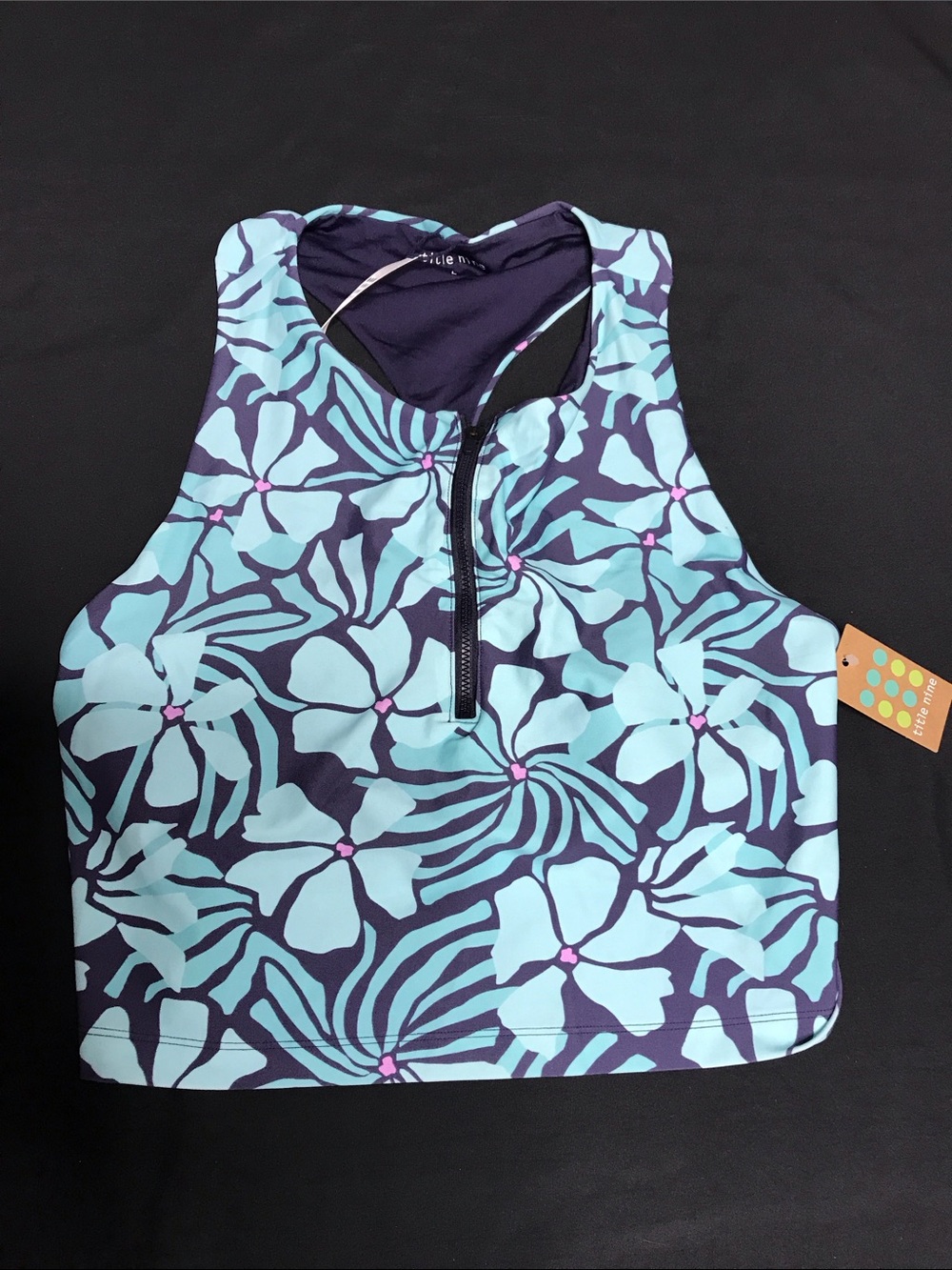Rising Tide Long Line Bikini Top - Tropicali, Size Large NWT